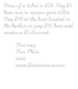 Text Box: Price of a ticket is $30. Pay $5 here now to receive your ticket. Pay $20 at the boat located in the harbor or pay $25 here and receive a $5 discount.
Pier map
Pier Photo
visit: www.fiestacruiser.com 
 
 

